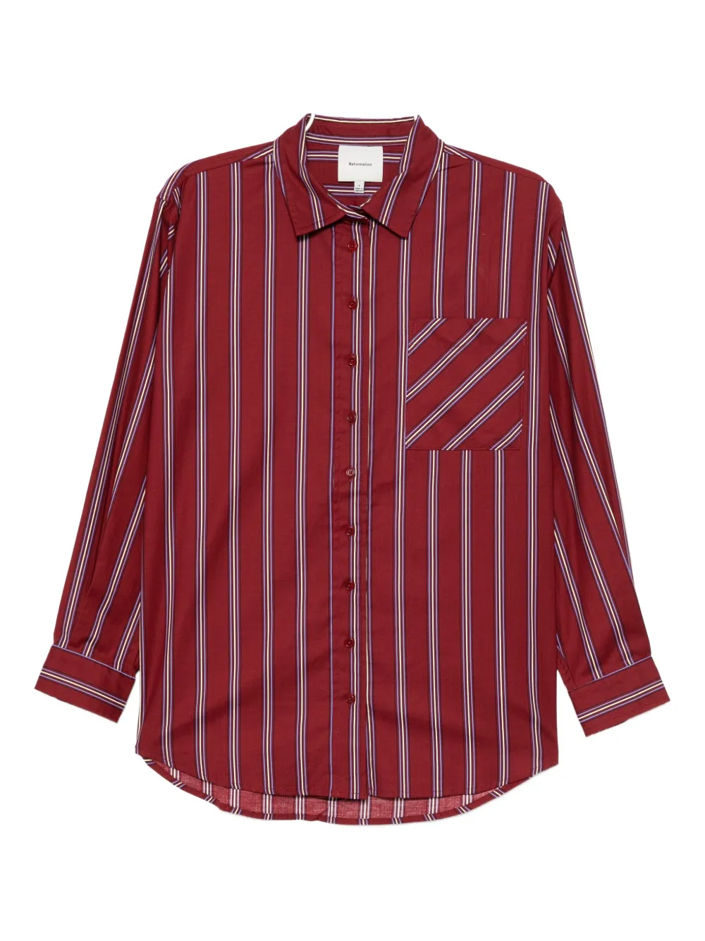 Reformation Eli Shirt In Brown