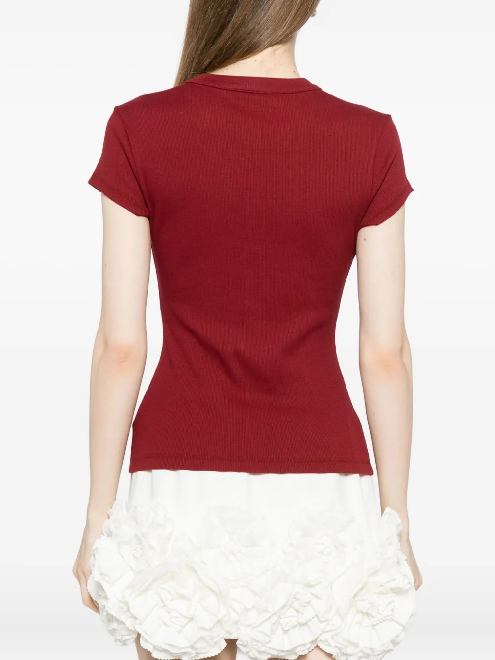 Reformation Raelynn Knit Top In Red