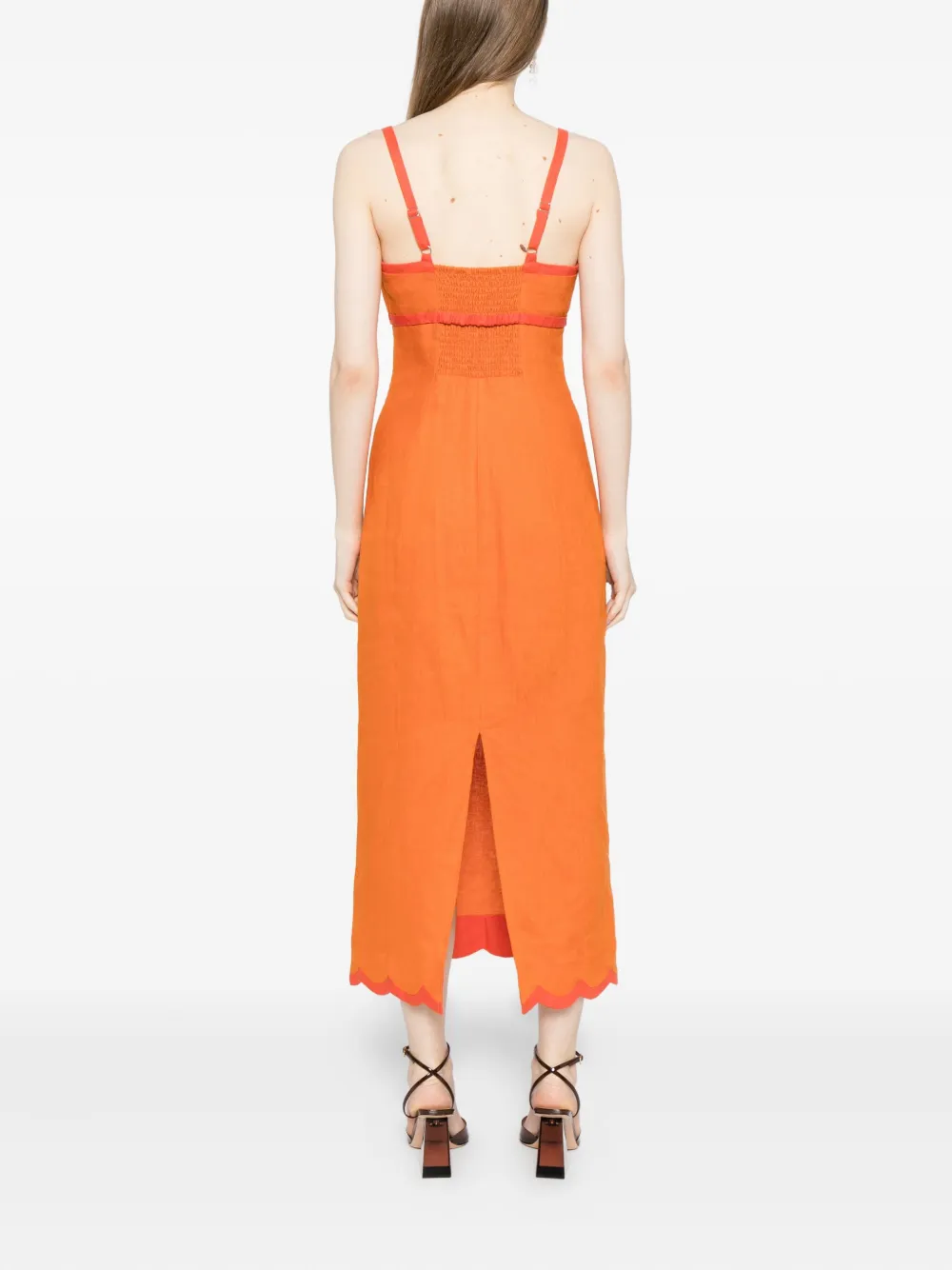 Reformation Sara Linen Dress Es In Orange