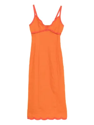 Reformation Aubree Linen Dress | Red | FARFETCH