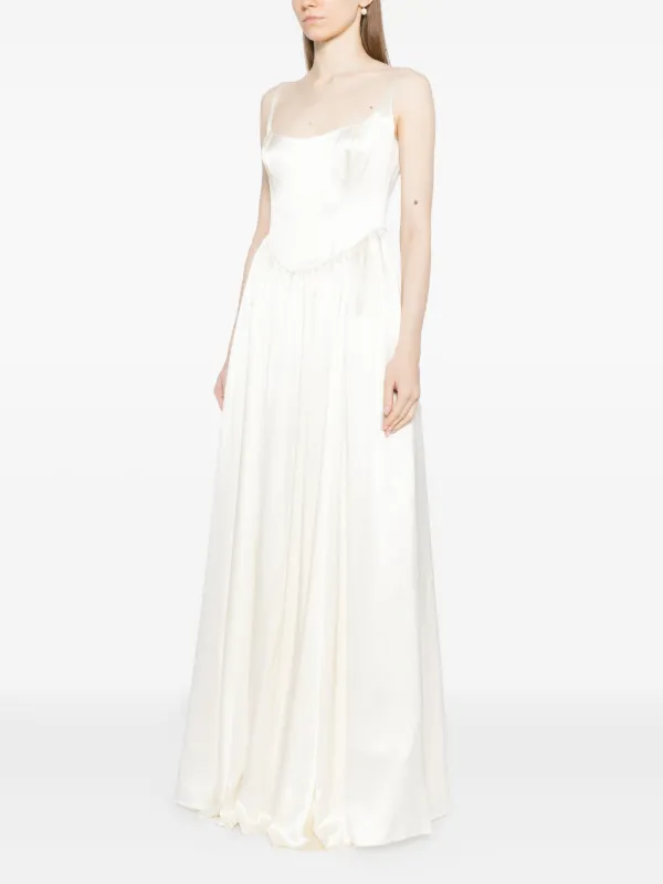 reformation white dresses Naked Ruffle Halter Maxi Dress main image 1