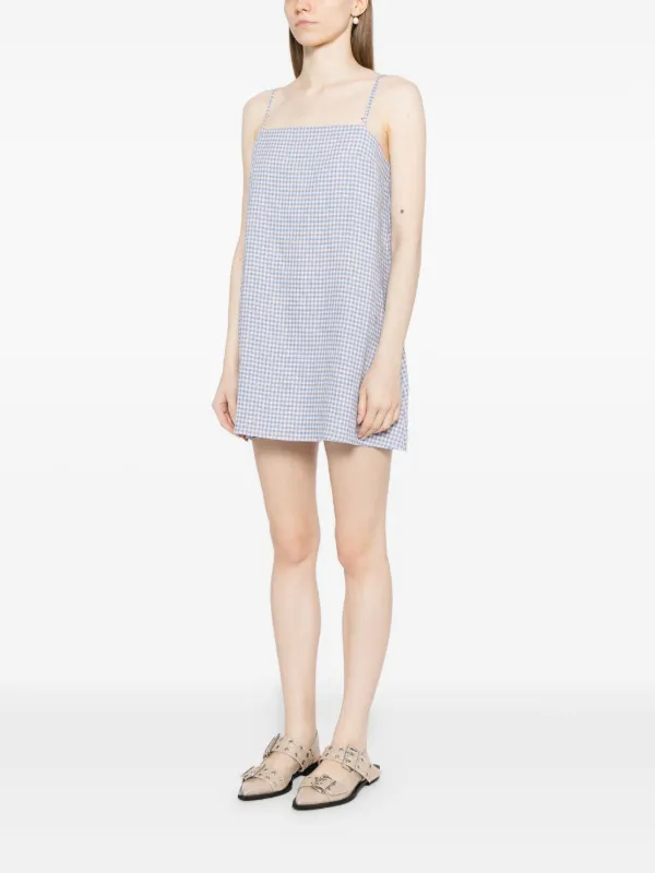 Reformation Aubree Plaid Mini Dress - Blue