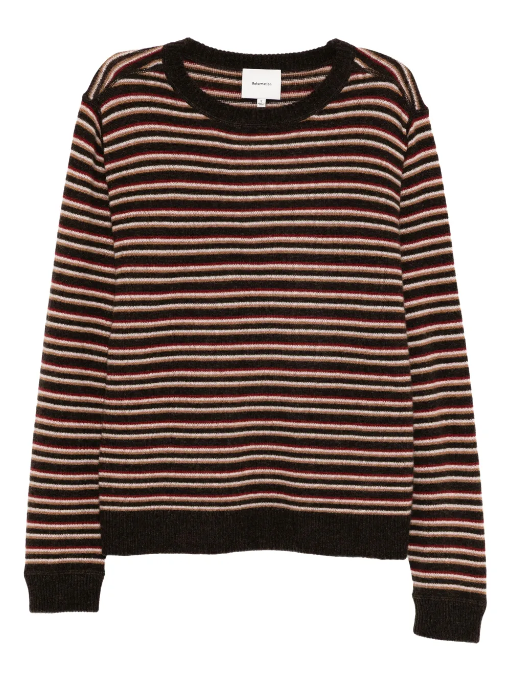 Reformation Maglione a righe in cashmere - Marrone