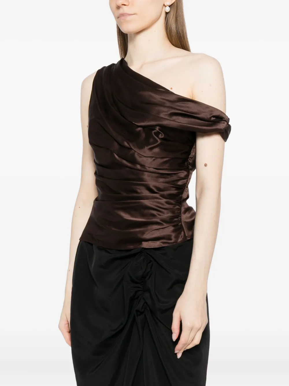 Reformation Hera Top In Brown