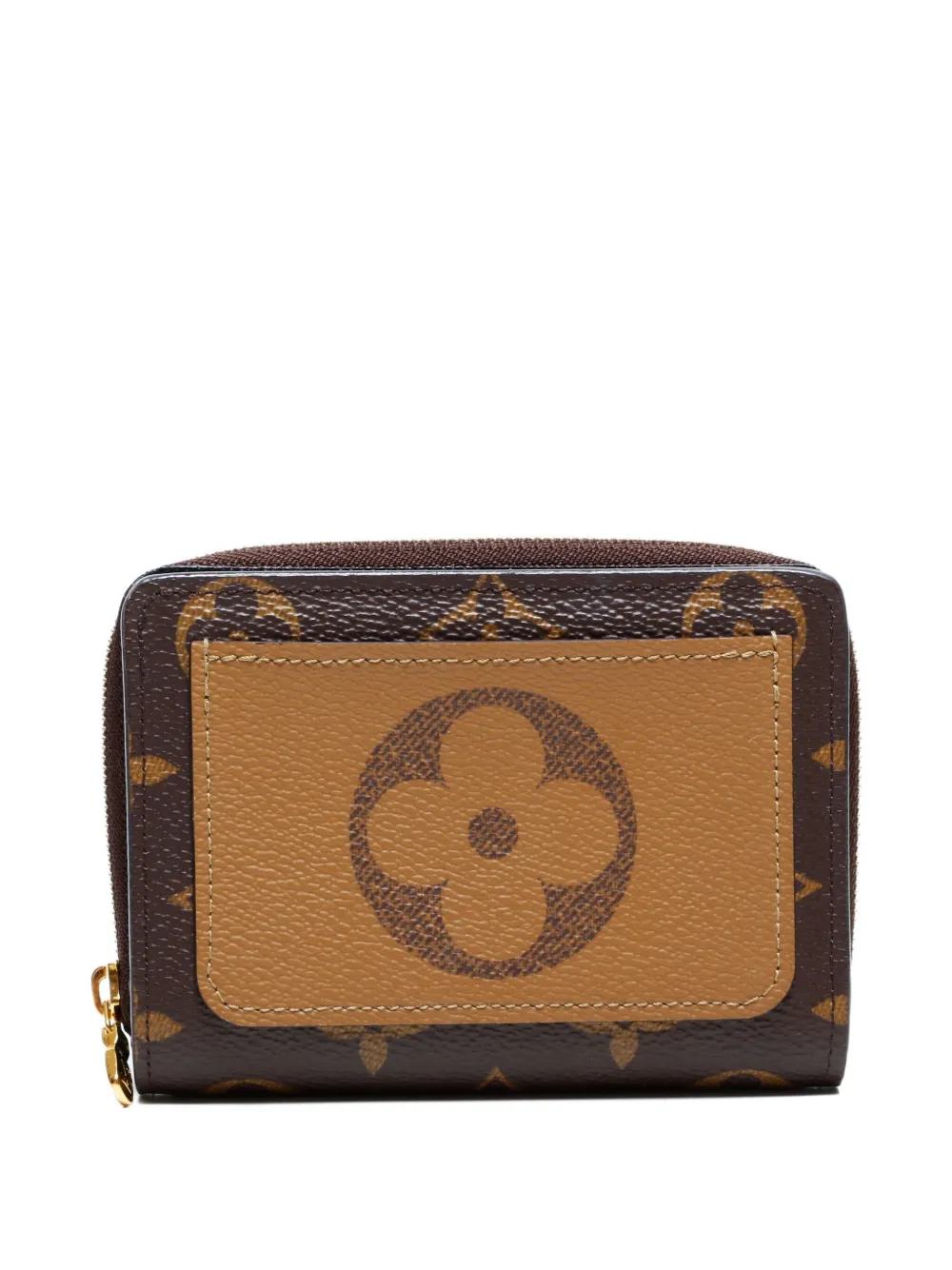 Pre-owned Louis Vuitton 2021-2025 Monogram Reverse Wallet In Brown