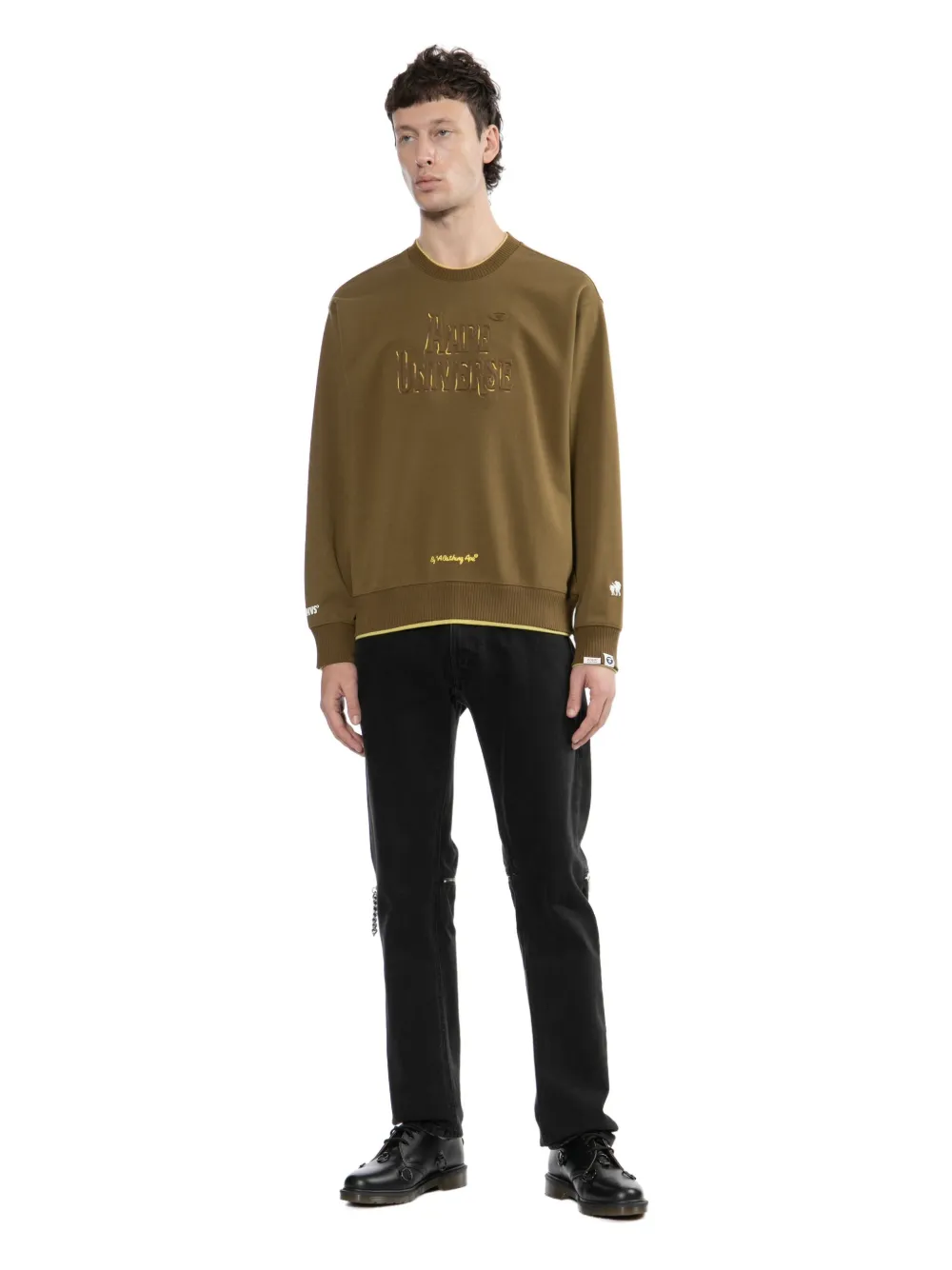 Aape By A Bathing Ape Logo-embossed Sweatshirt In Brown