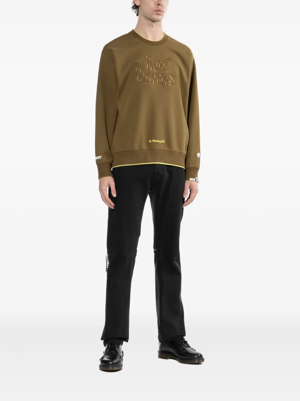 Aape By A Bathing Ape Logo-embossed Sweatshirt In Brown