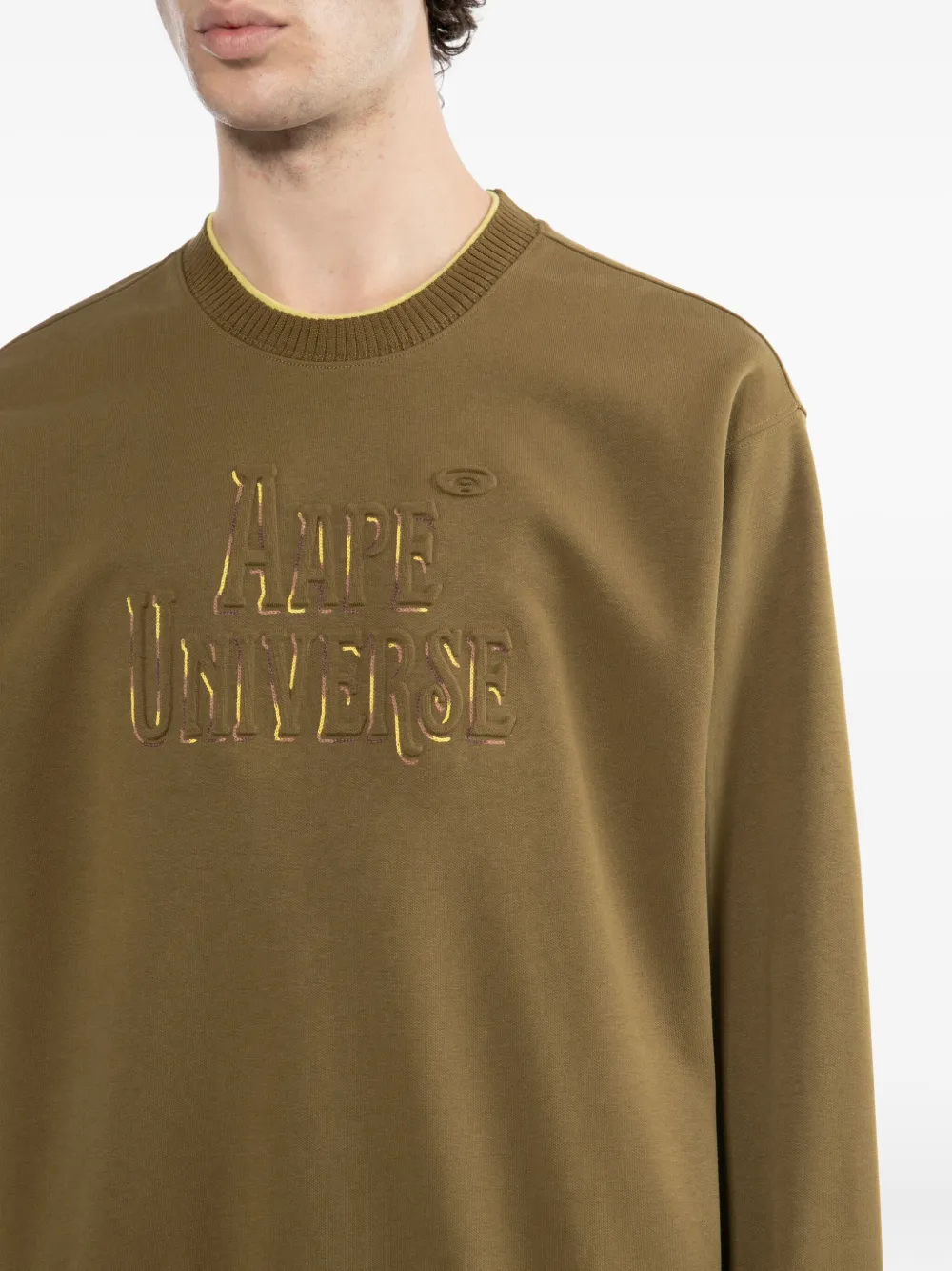 Aape By A Bathing Ape Logo-embossed Sweatshirt In Brown