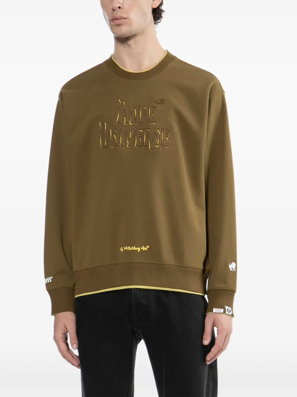 AAPE BY *A BATHING APE Sweater met logo-reliëf Bruin