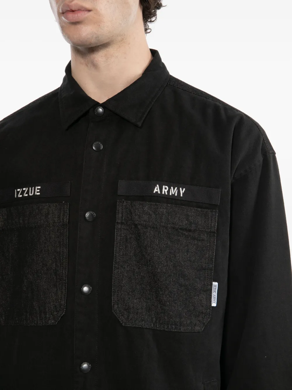 izzue Shirtjack met logopatch Zwart