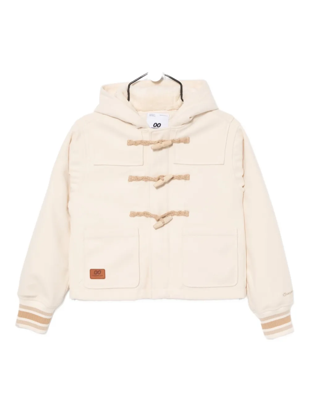 CHOCOOLATE logo-patch cropped jacket | Neutrals | Image 1