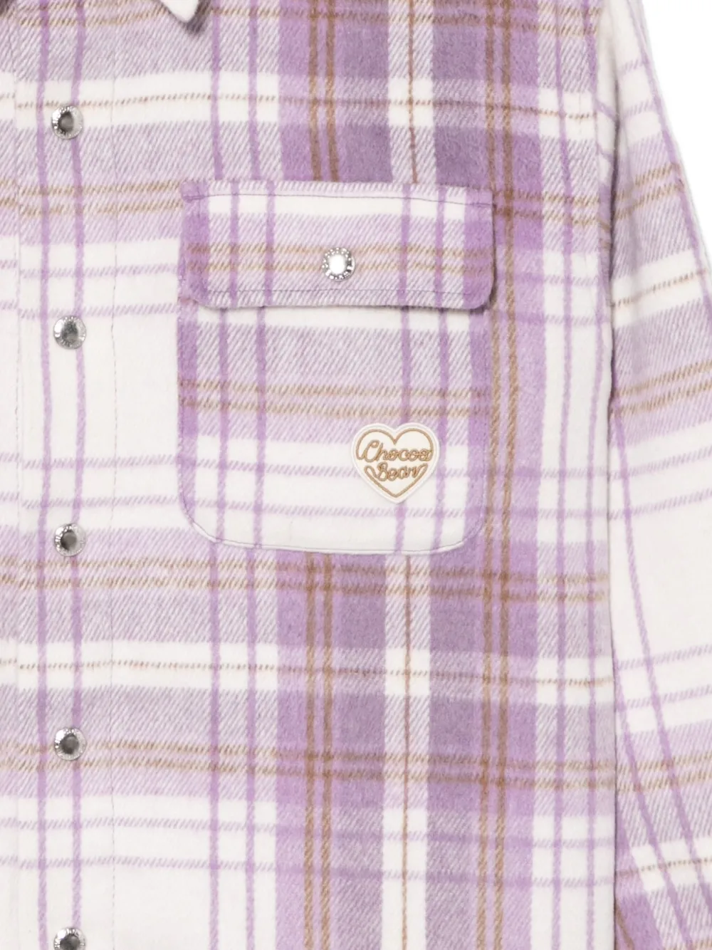Chocoolate Logo-embroidered Checked Shirt In Purple