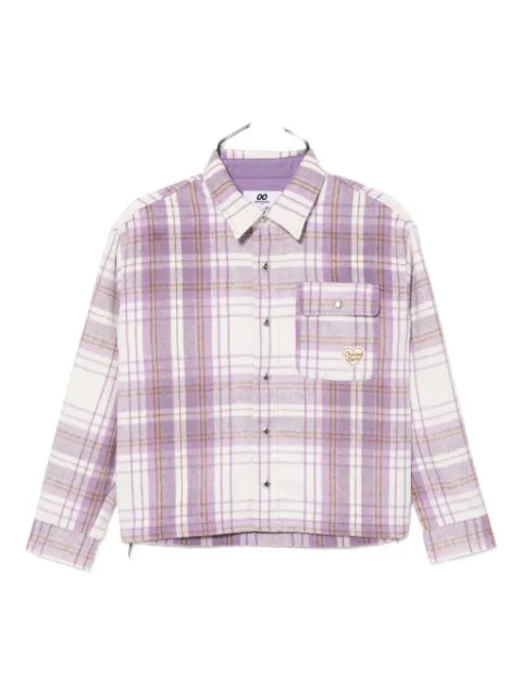 CHOCOOLATE logo-embroidered checked shirt