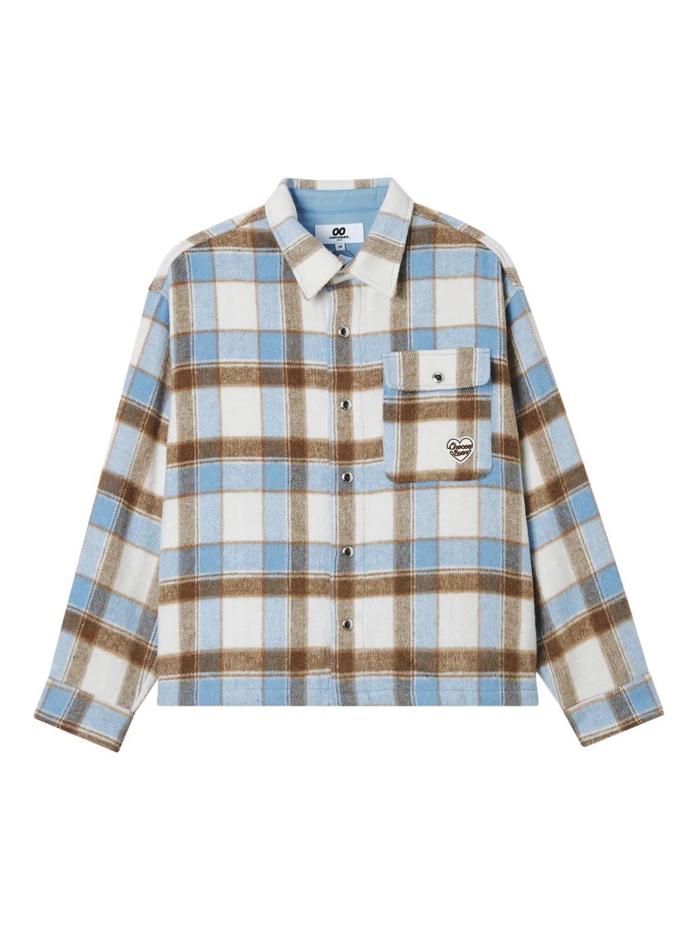 Chocoolate Check Pocket Shirt Jacket In Blue