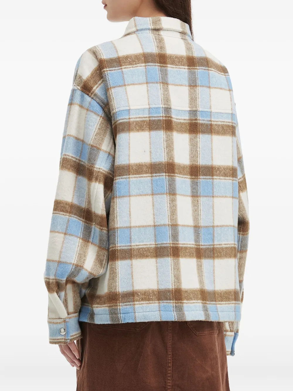 Chocoolate Check Pocket Shirt Jacket In Blue