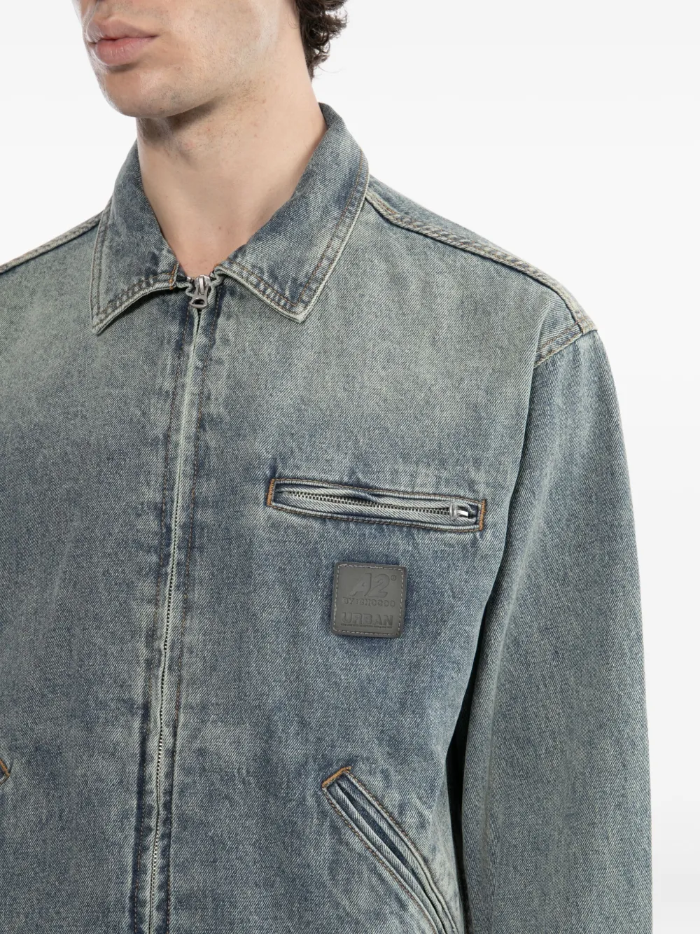 CHOCOOLATE Denim jack met logo Blauw