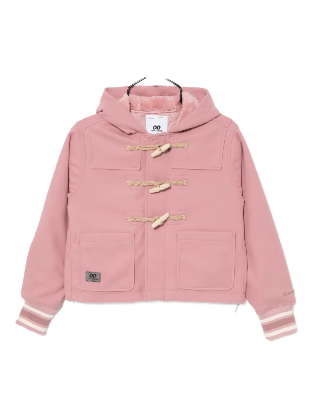 CHOCOOLATE logo-patch cropped jacket | Pink | Image 1
