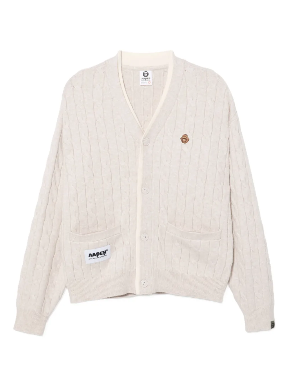 AAPE BY *A BATHING APE® logo-embroidered cardigan | Neutrals | Image 1