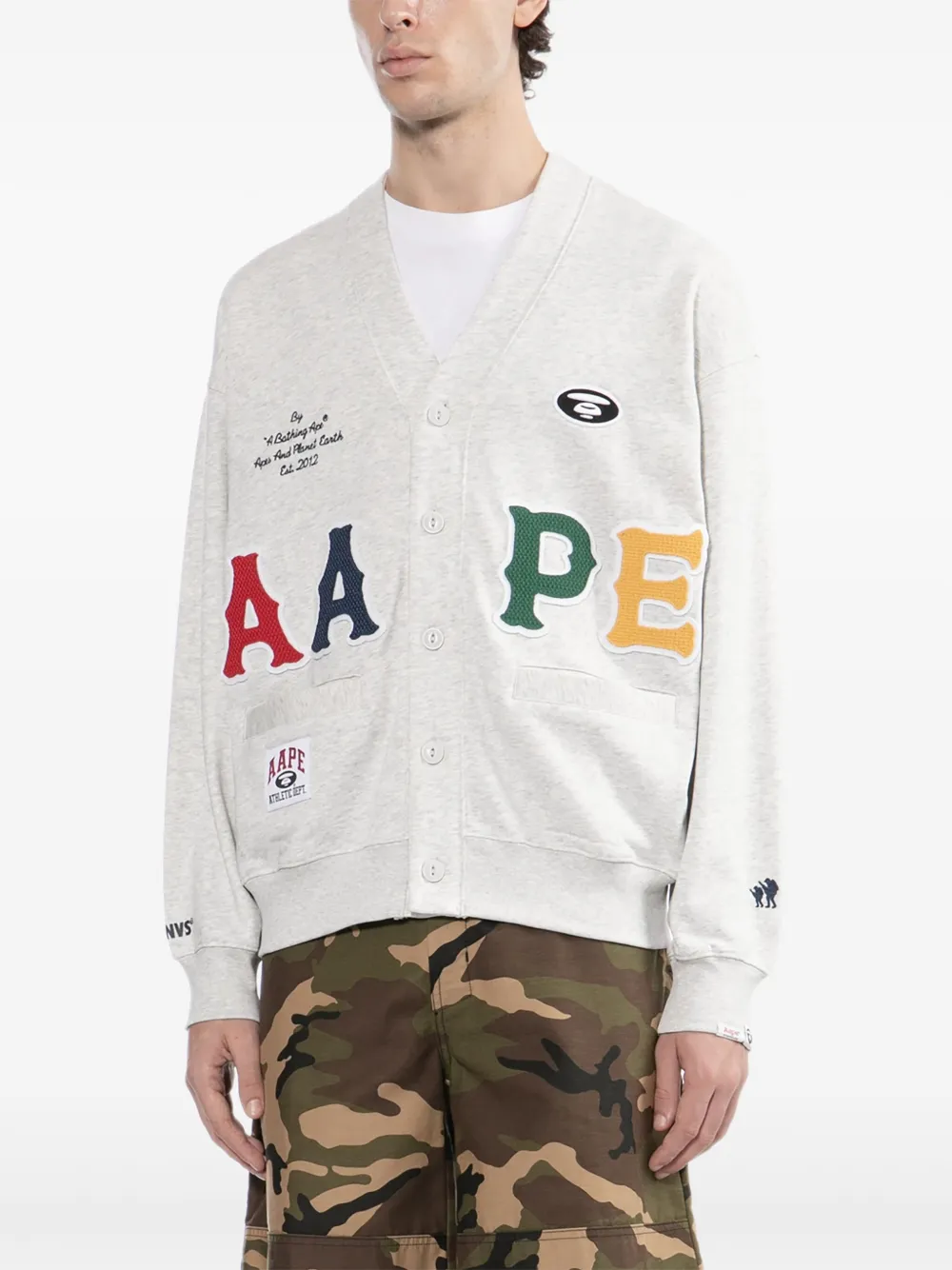 AAPE BY *A BATHING APE Sweater met logopatch Grijs