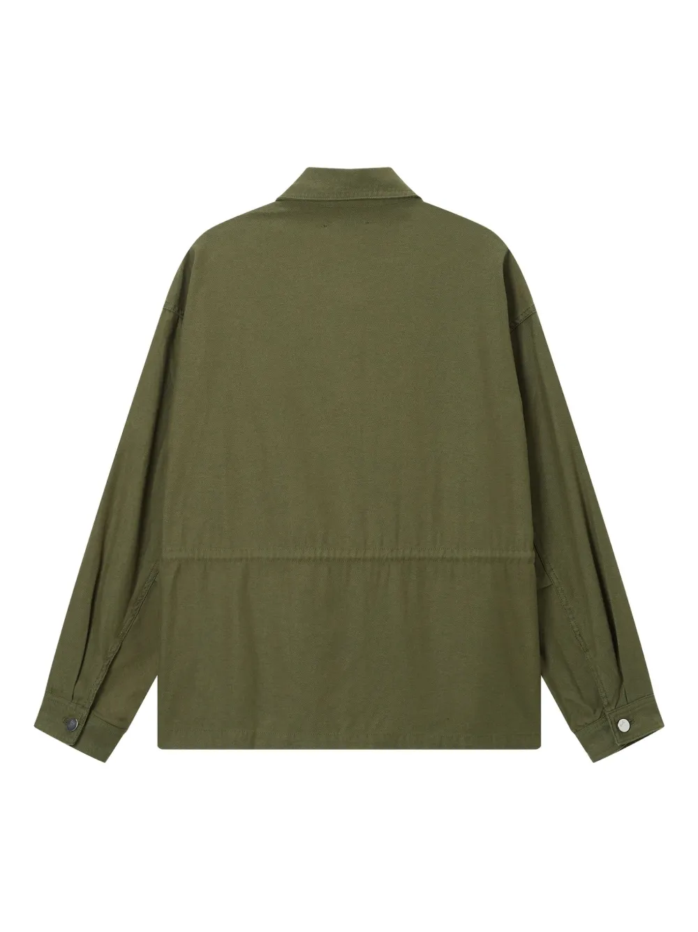 Tout A Coup Double-pocket Collared Jacket In Green