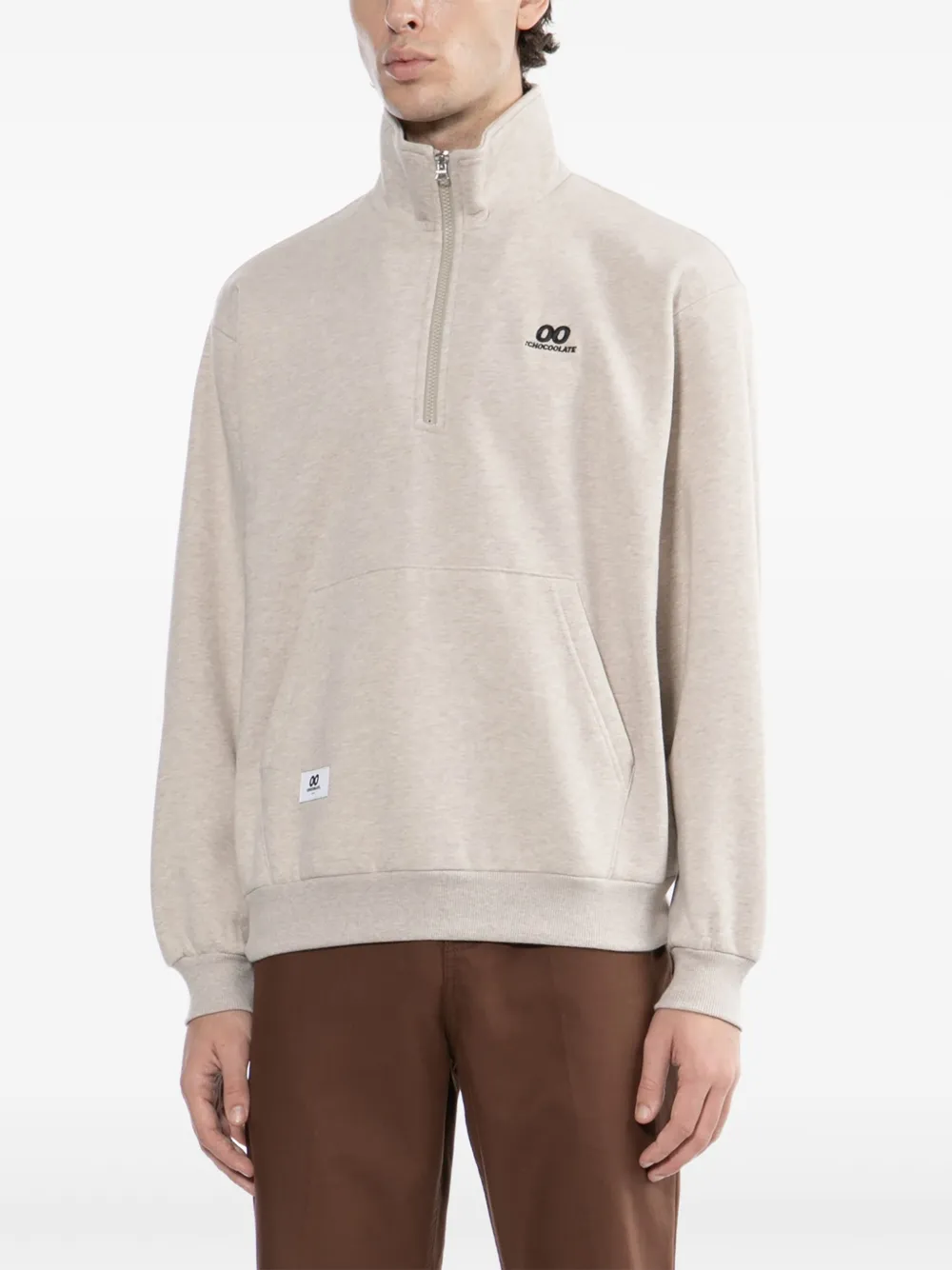 CHOCOOLATE Sweater met rits Beige