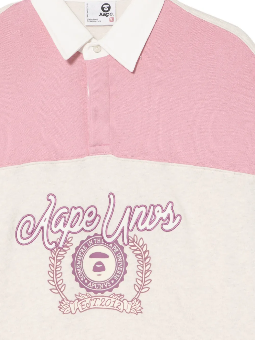 AAPE BY *A BATHING APE Katoenen poloshirt met geborduurd logo Beige