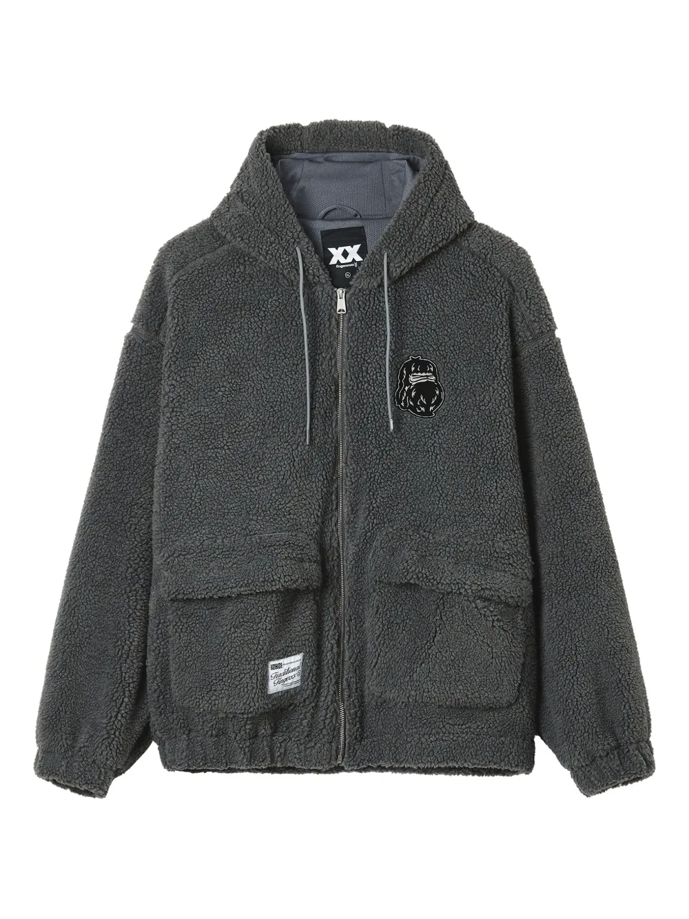 FINGERCROXX hooded fleece jacket | Grey | Image 1