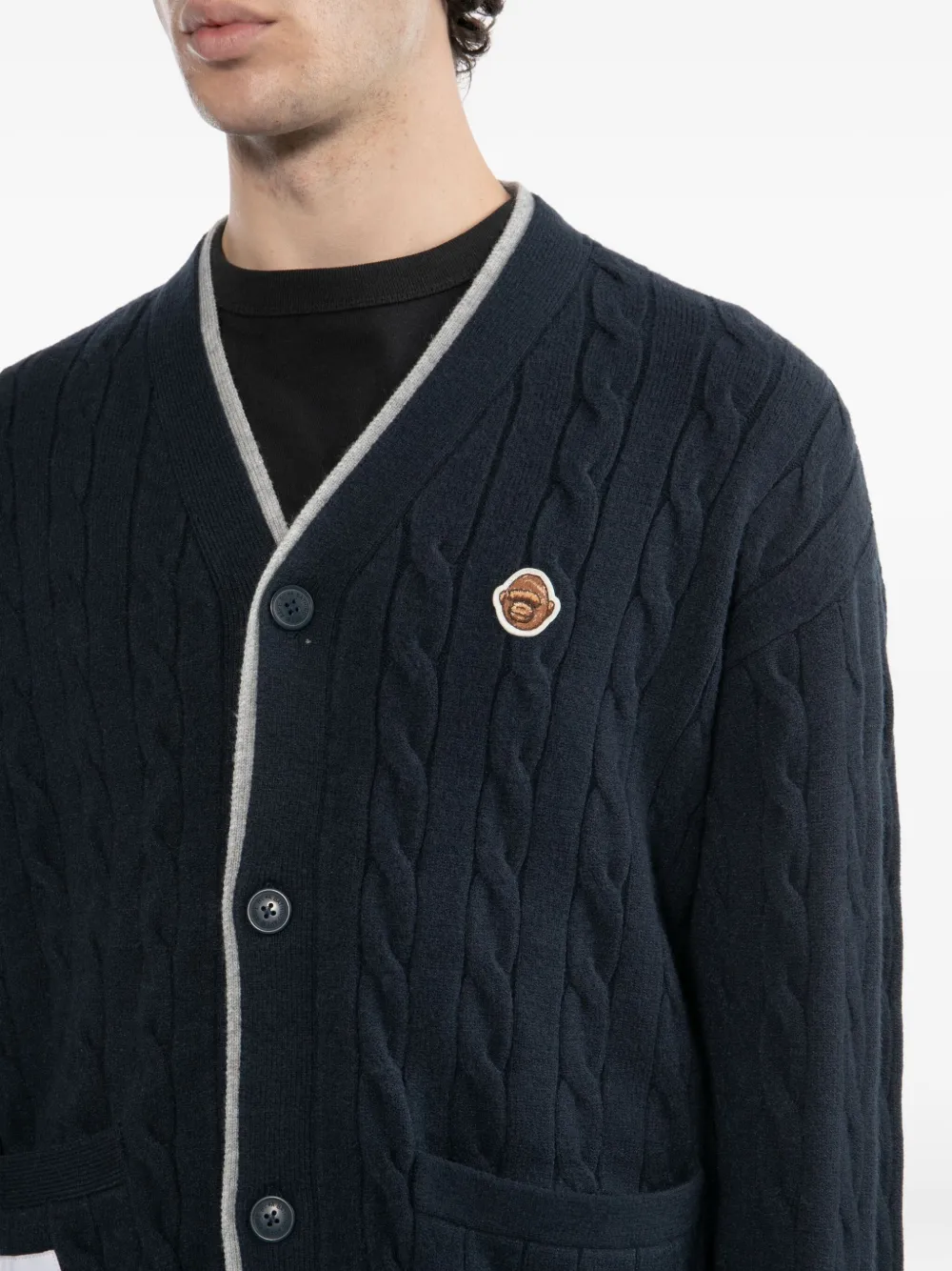 Aape By A Bathing Ape Logo-embroidered Cardigan In Blue