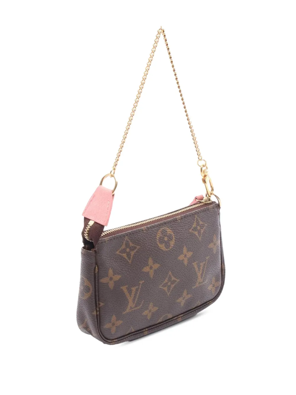 Pre-owned Louis Vuitton 2011 Monogram Illustre Mini Pochette Accessories Handbag In Brown