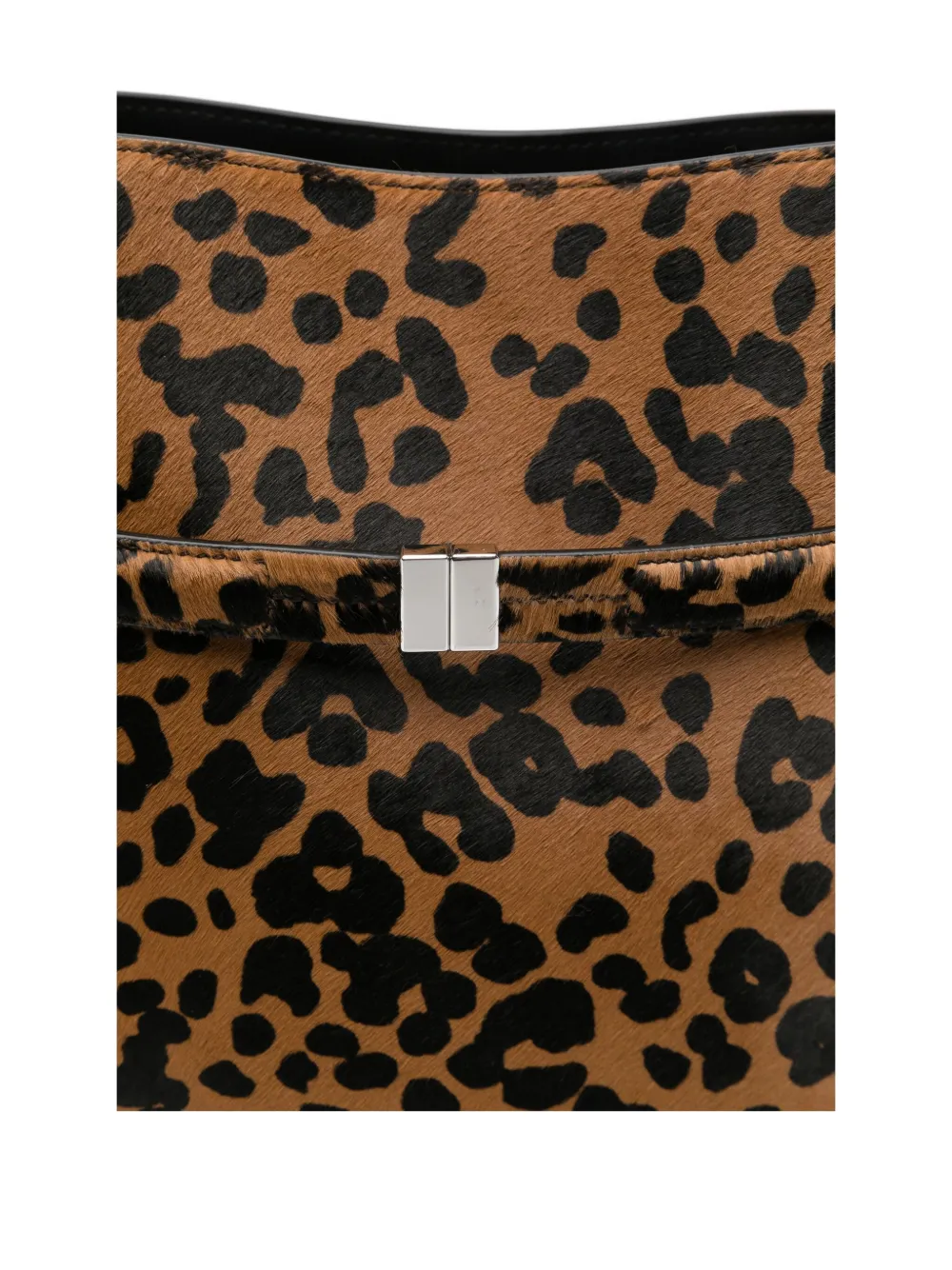 Totême Womens Leopard Belted Pony Hair Leather Top Handle Bag In Animal Print