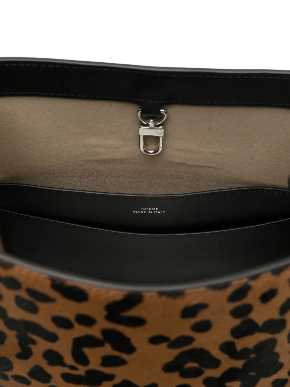 Totême Womens Leopard Belted Pony Hair Leather Top Handle Bag In Animal Print