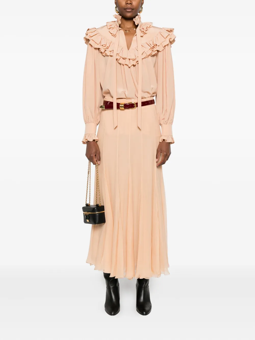 Chloé pleated silk skirt - Roze