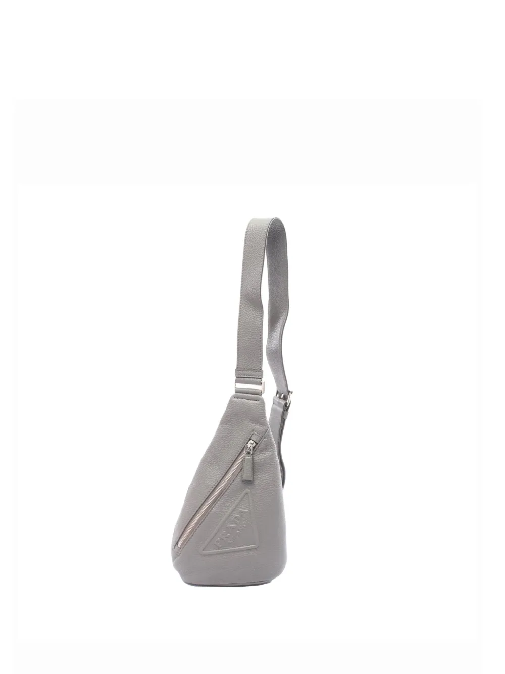 Prada Pre-Owned 2000-2025 Vitello Daino Logo Embossed Sling Bag crossbody bag | Grey | Image 1