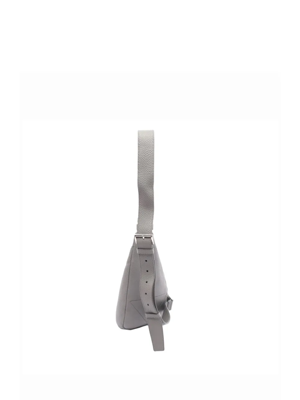 Pre-owned Prada 2000-2025 Vitello Daino Logo Embossed Sling Bag Crossbody Bag In Gray