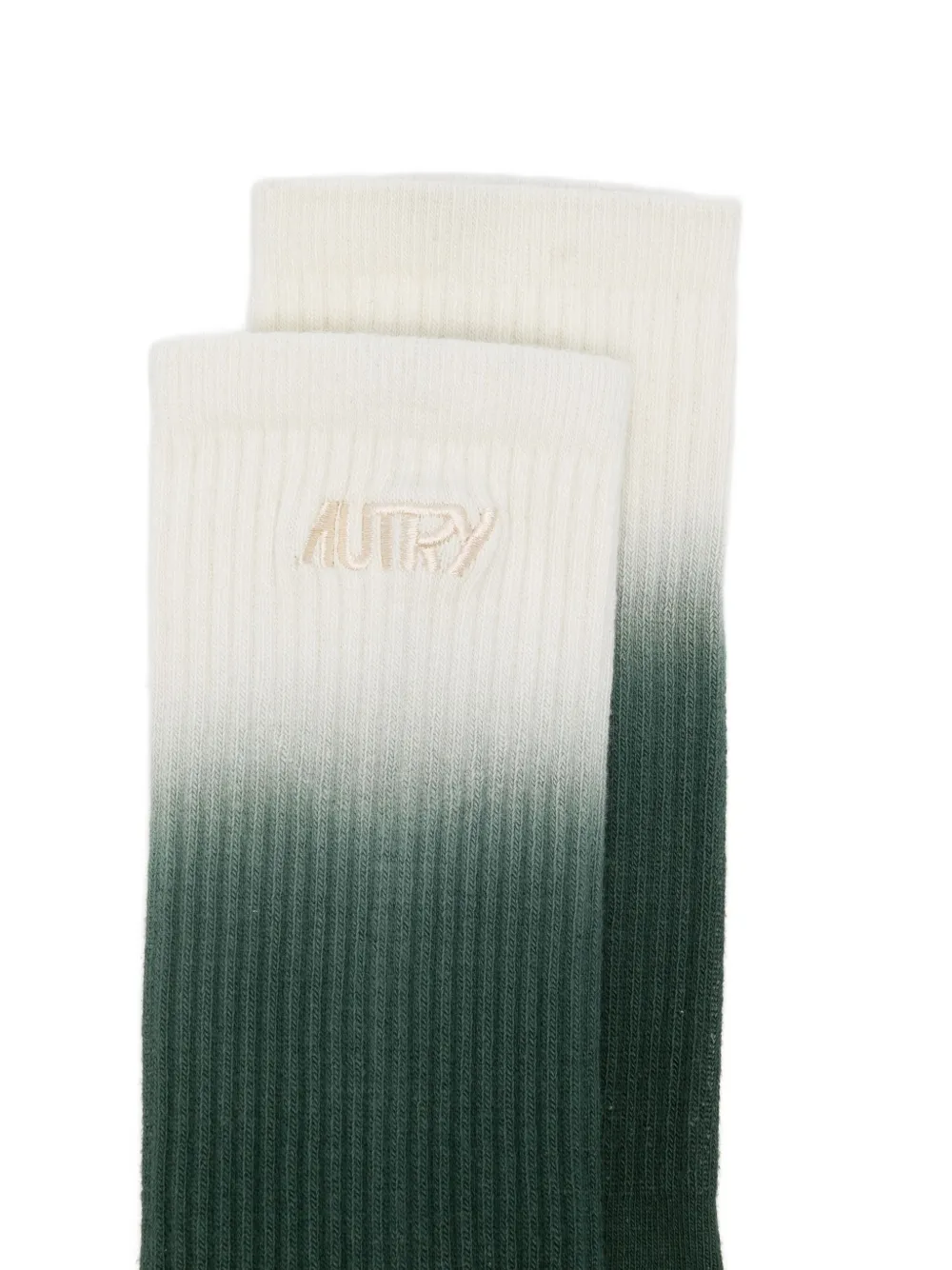 Autry Tye & Dye Embroidered-logo Socks In Green