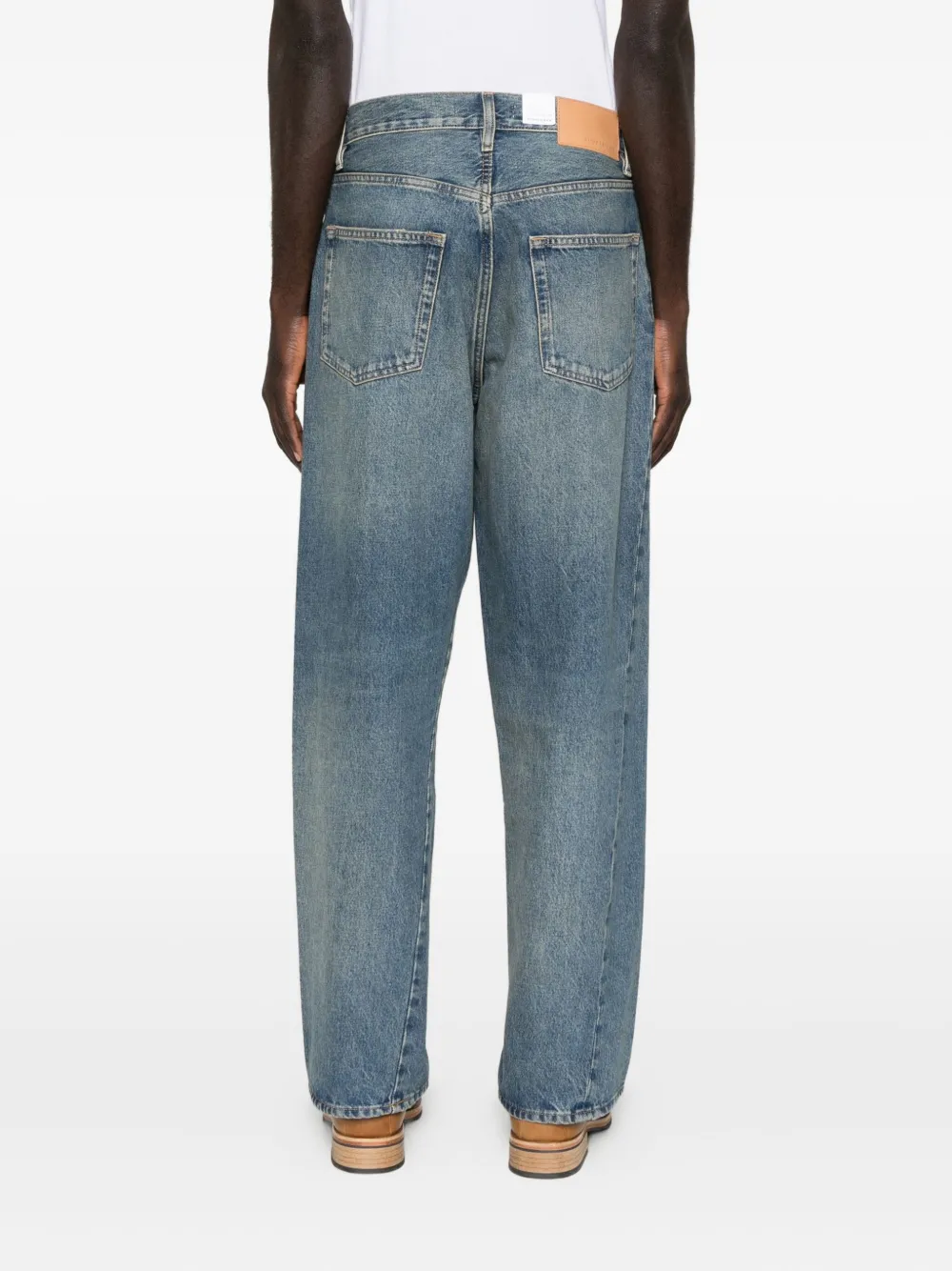 Sunflower Wide-leg Twisted Jeans In Blue