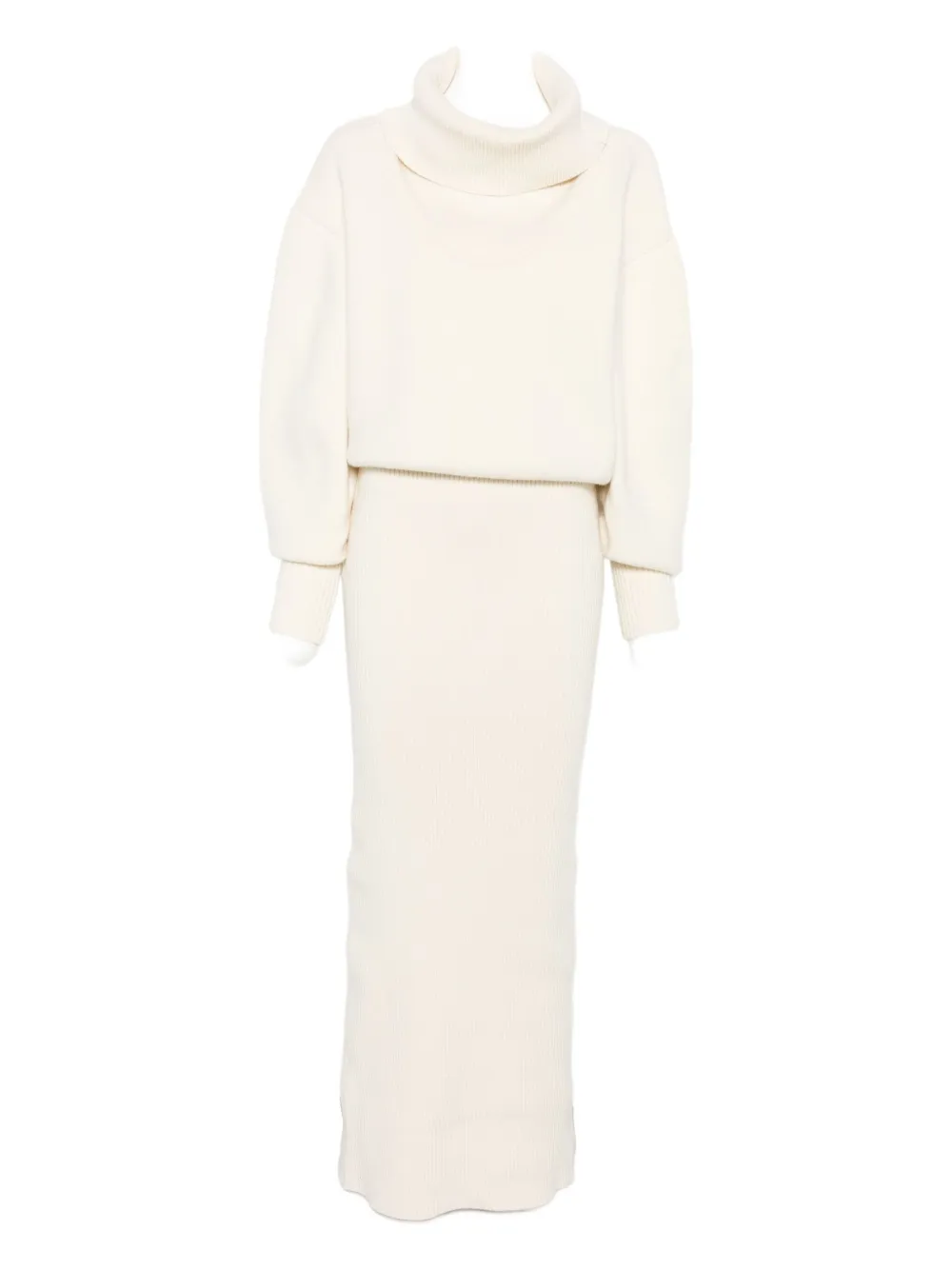 Jacquemus roll-neck ribbed dress - ホワイト Jacquemus roll-neck ribbed dress - ホワイト