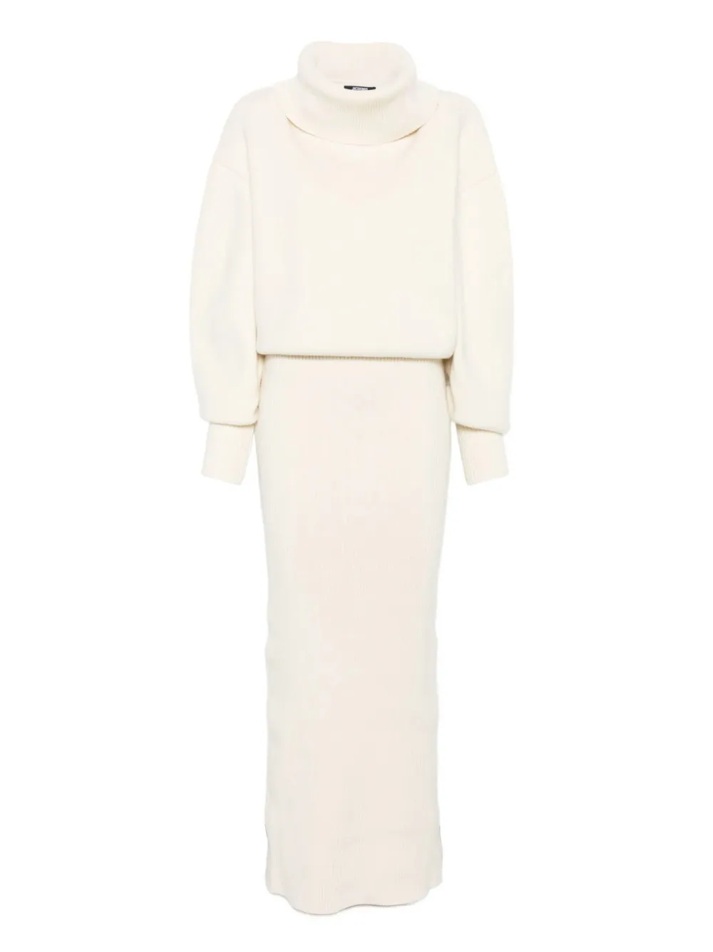 Jacquemus roll-neck ribbed dress | White | Image 1