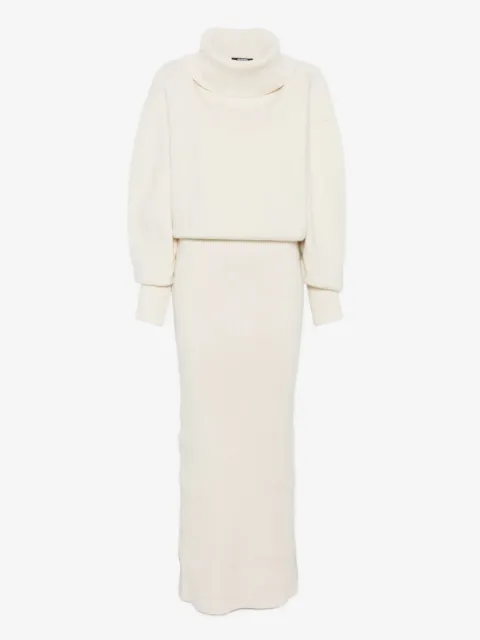 Jacquemus vestido tejido de canalé con cuello vuelto