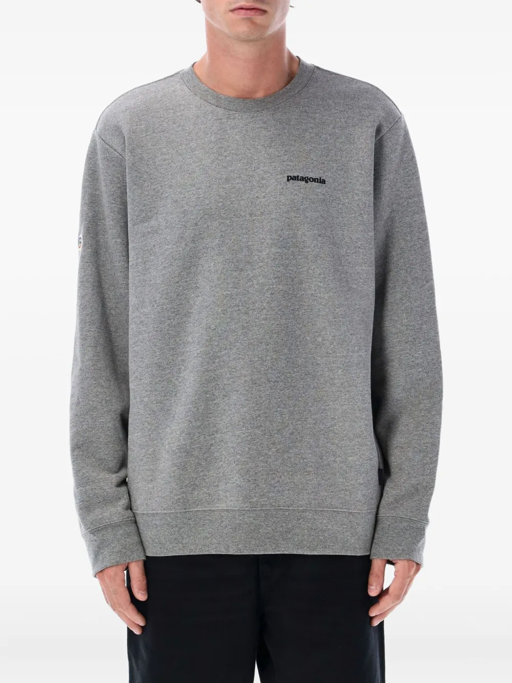 Patagonia Fitz Roy Icon Crew-neck Sweatshirt In Gray