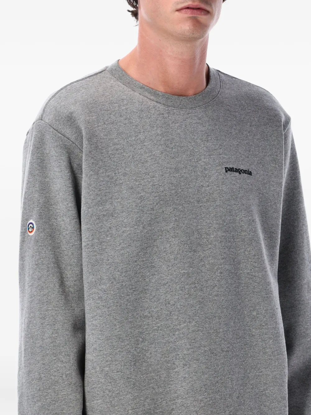 Patagonia Fitz Roy Icon Crew-neck Sweatshirt In Gray