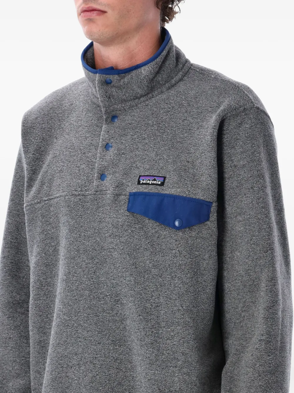 Patagonia Fleece sweater met drukknoop Grijs