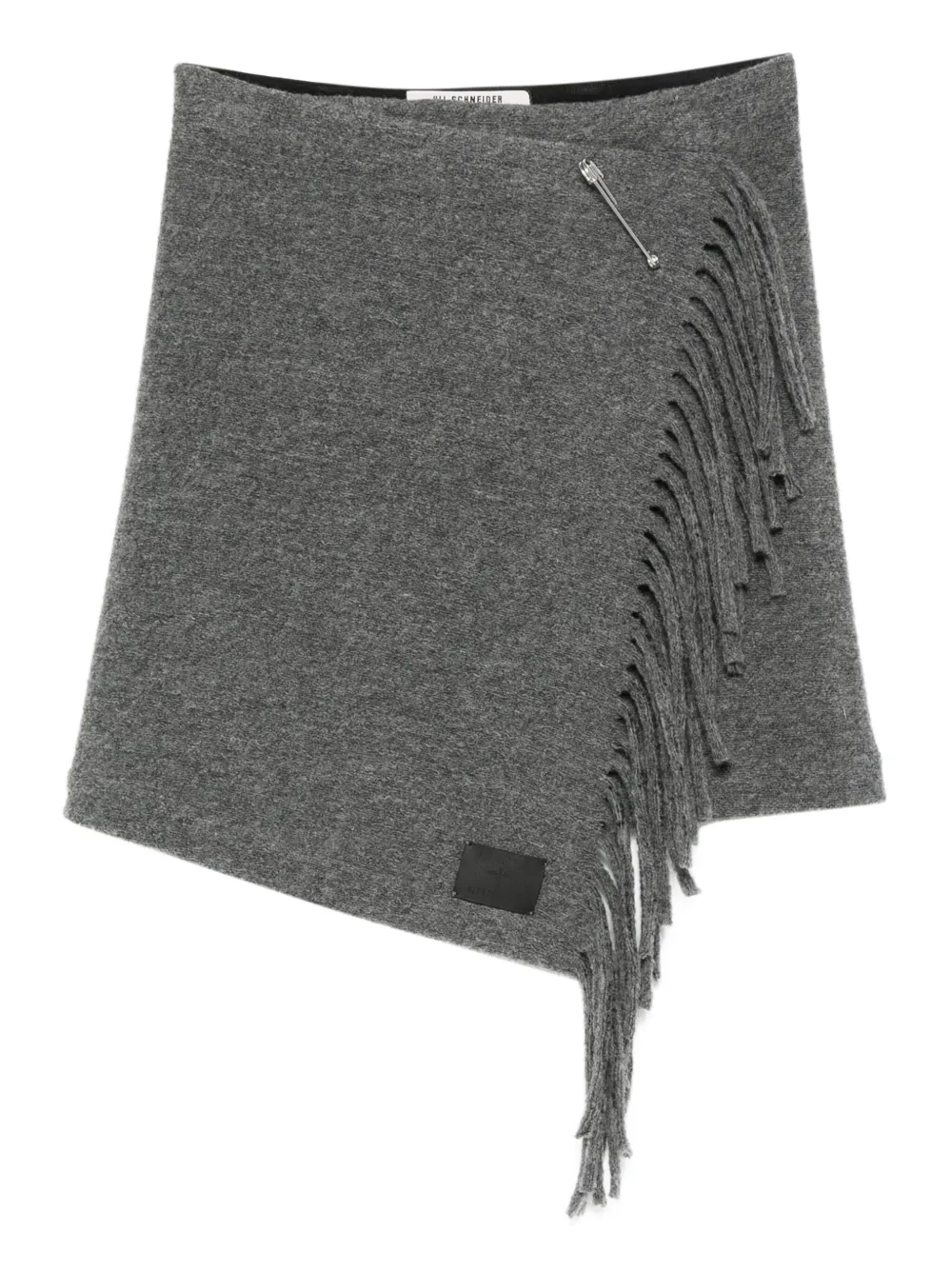 ULI SCHNEIDER fringed wool mini skirt | Grey | Image 1