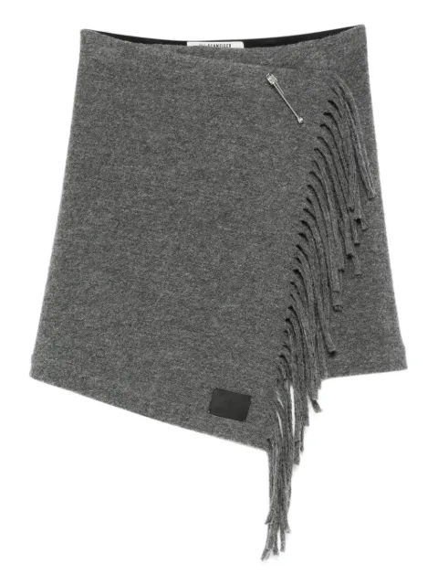 ULI SCHNEIDER fringed wool mini skirt