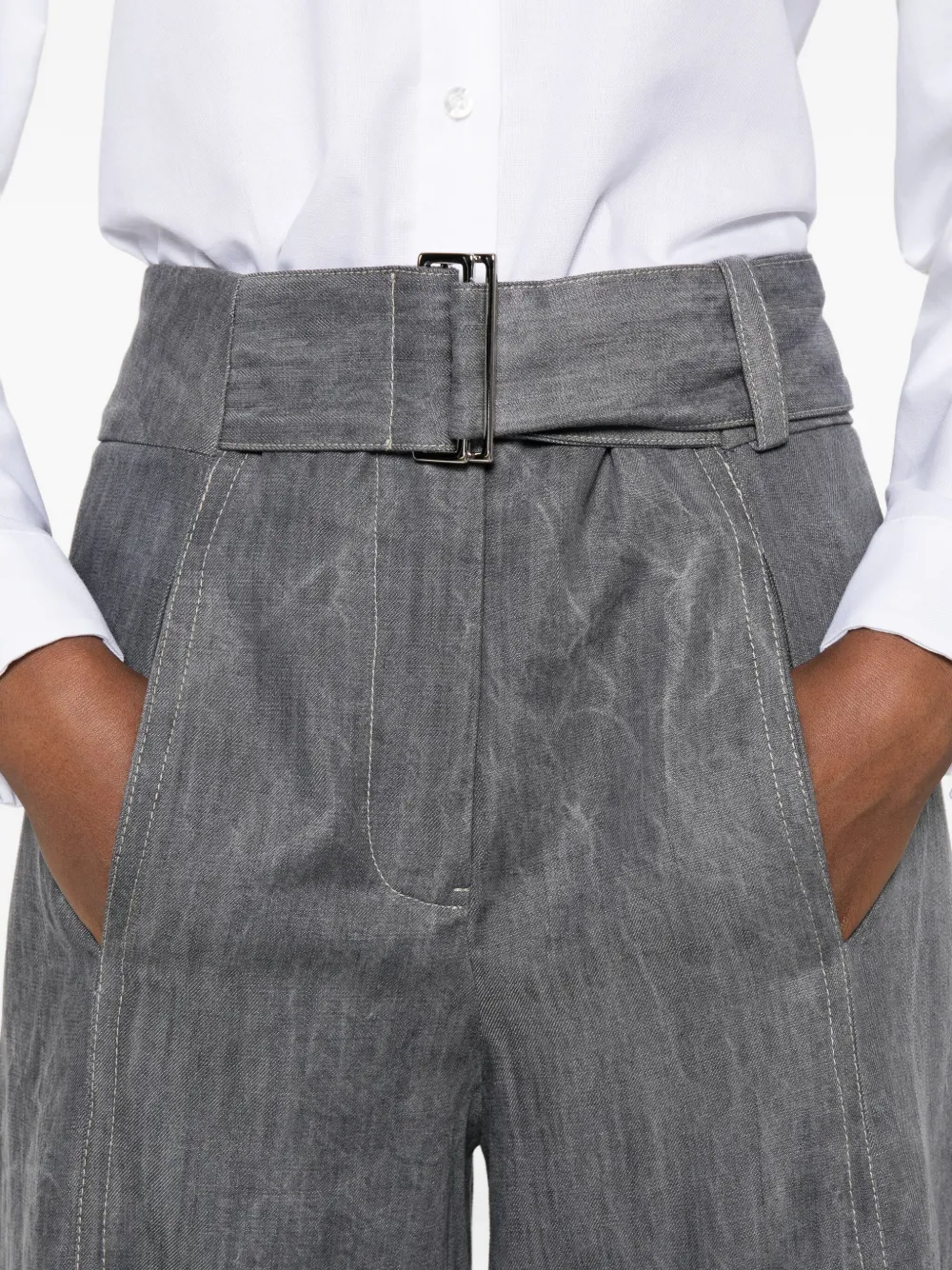 Uli Schneider Belted Jeans In Animal Print