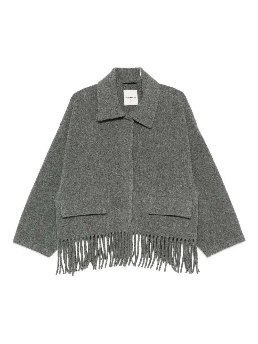 Uli Schneider Fringed Wool Jacket In Gray