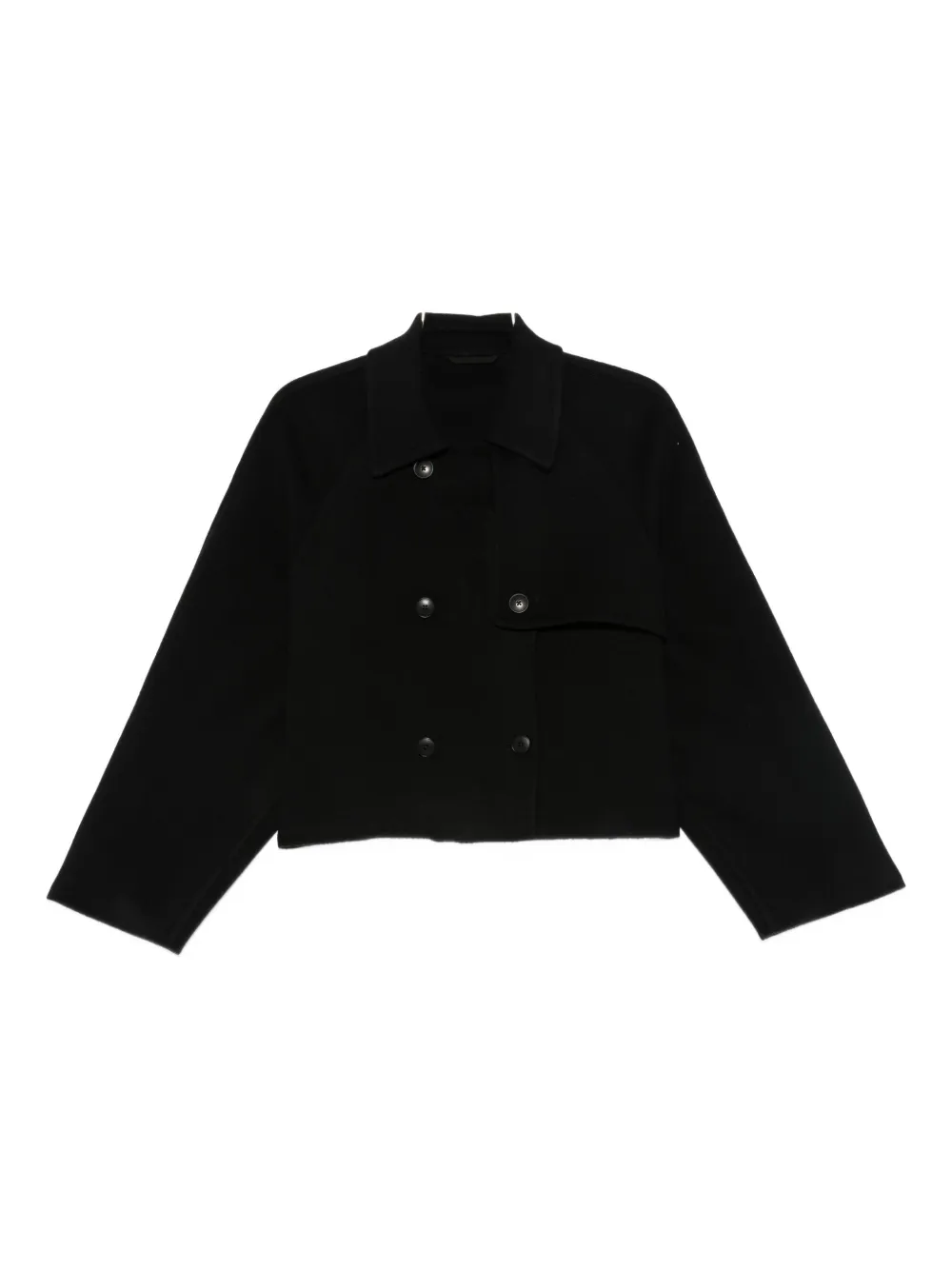 Closed Double-breasted Jacket In Black