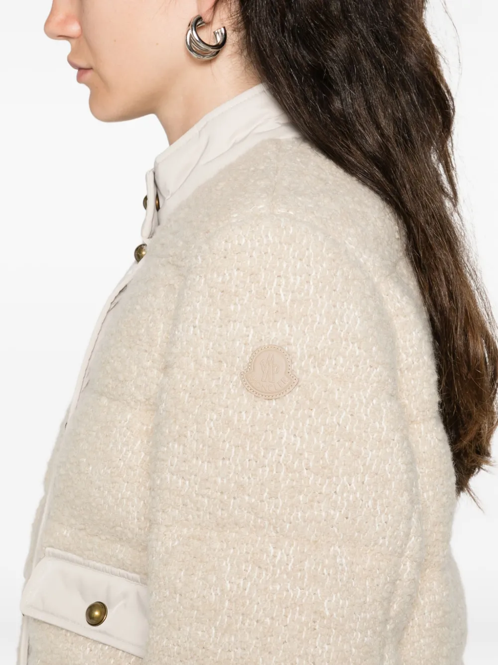 Moncler Button-down Bomber Jacket In Neutral