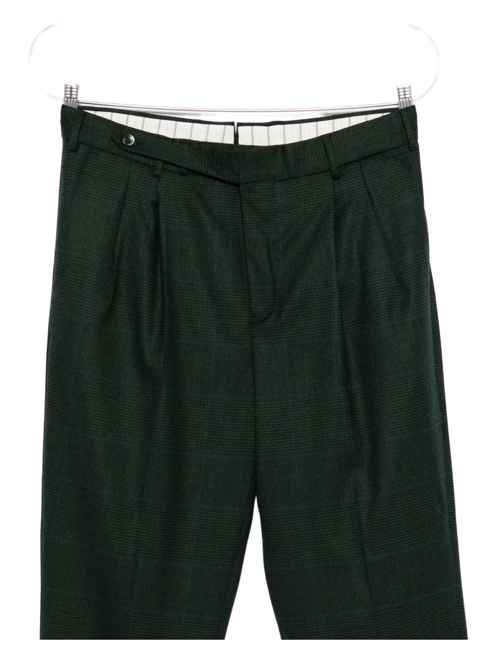 Pt Torino Pleat-detail Wool Trousers In Green