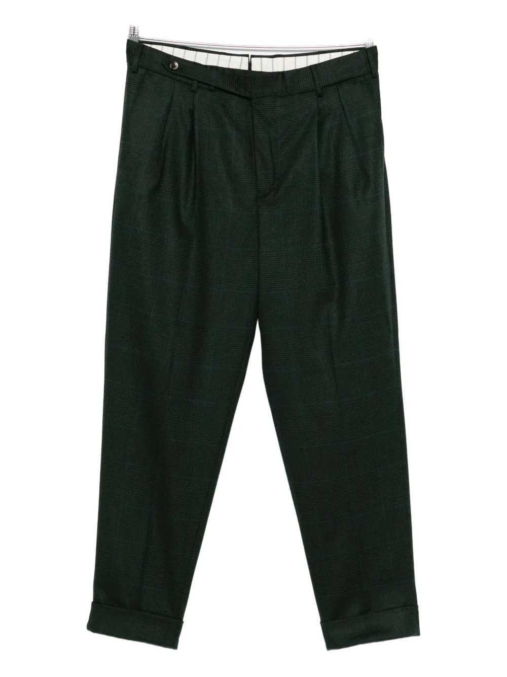 Pt Torino Pleat-detail Wool Trousers In Green